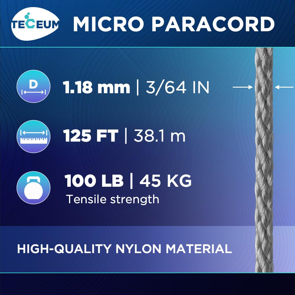 Micro Paracord – Gray – 125 ft - image 2