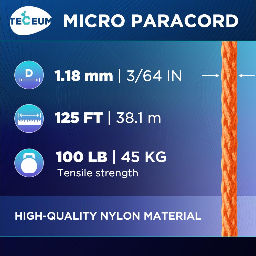 Micro Paracord – Orange – 125 ft - image 2