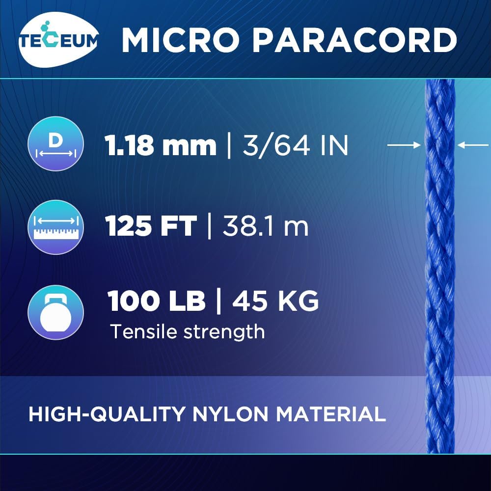 Micro Paracord – Simple Blue – 125 ft - image 2