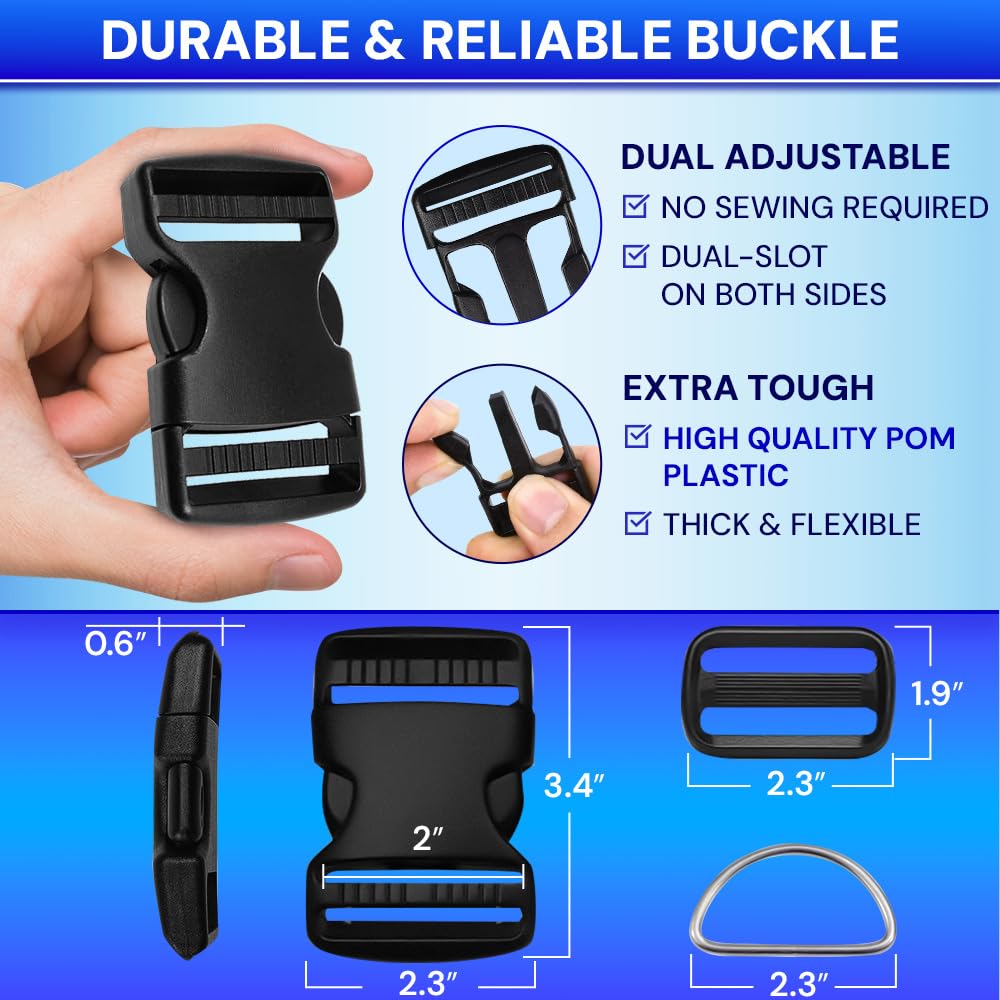 2" Buckles & Strap Kit – Black – 6 Yards - image 4