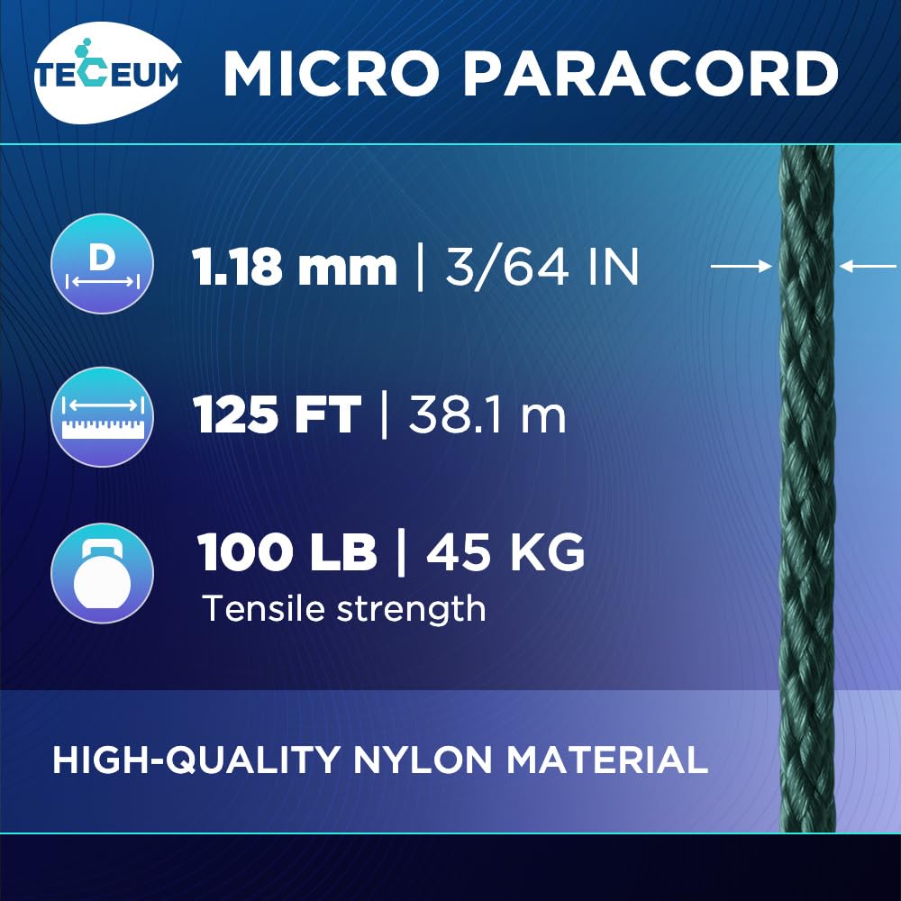 Micro Paracord – Dark Emerald Green – 125 ft - image 2