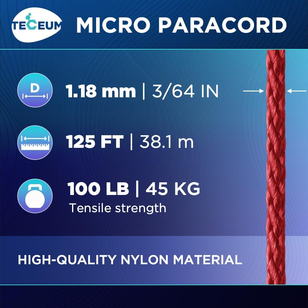 Micro Paracord – Crimson – 125 ft - image 2