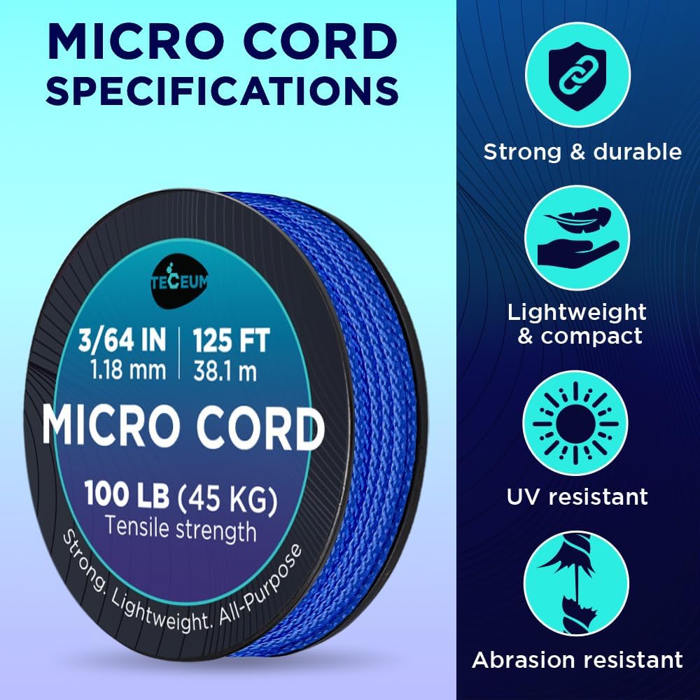 Micro Paracord – Simple Blue – 125 ft - image 4