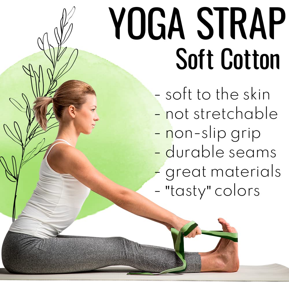 Yoga Straps – Polycotton – Green Avocado – 8 ft - image 4