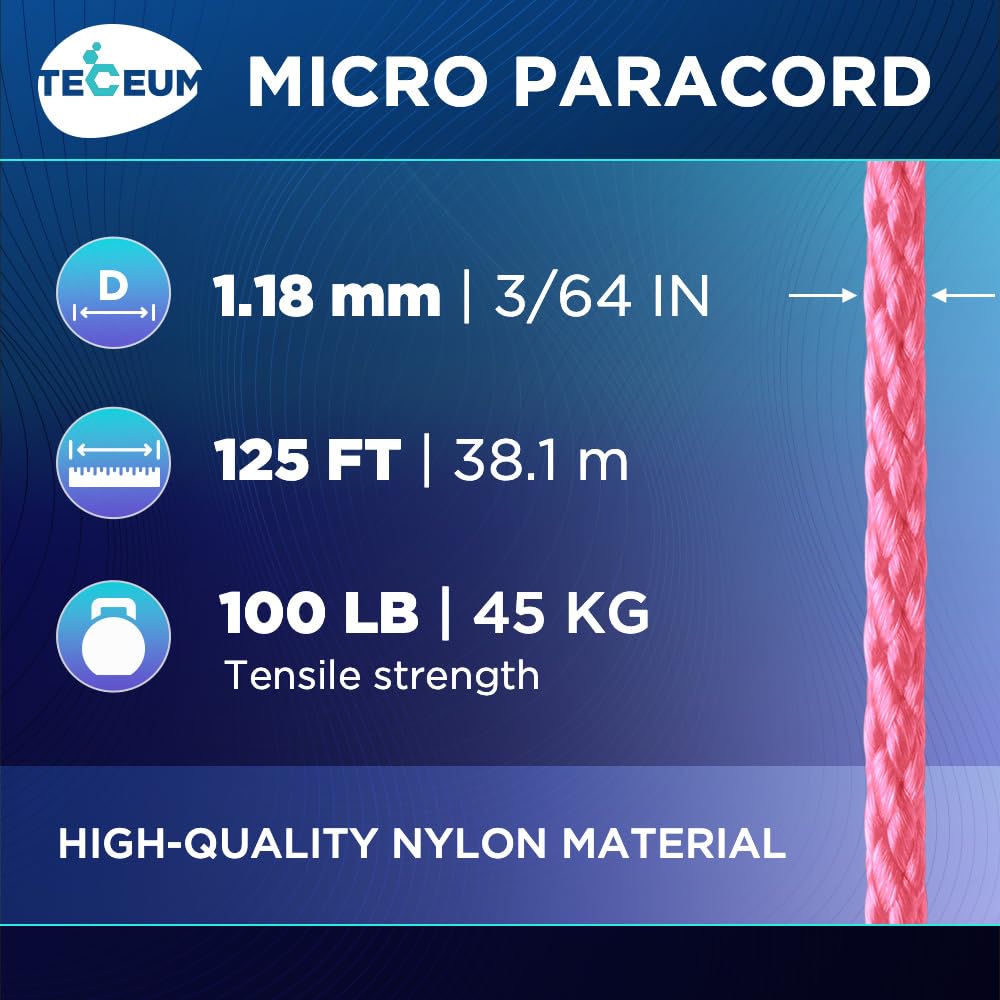 Micro Paracord – Pink – 125 ft - image 2