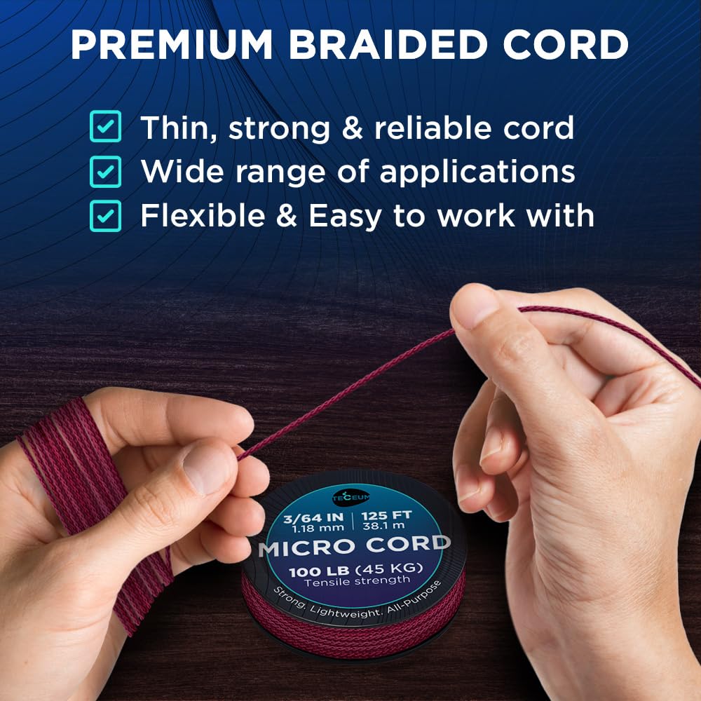 Micro Paracord – Maroon – 125 ft - image 3