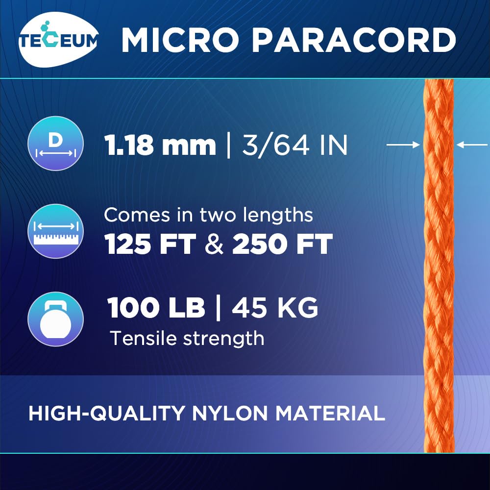 Micro Paracord – Orange – 250 ft - image 2