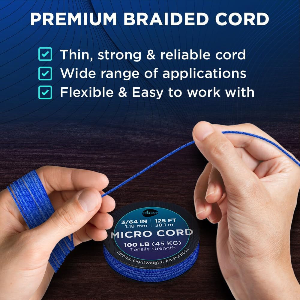 Micro Paracord – Simple Blue – 125 ft - image 3