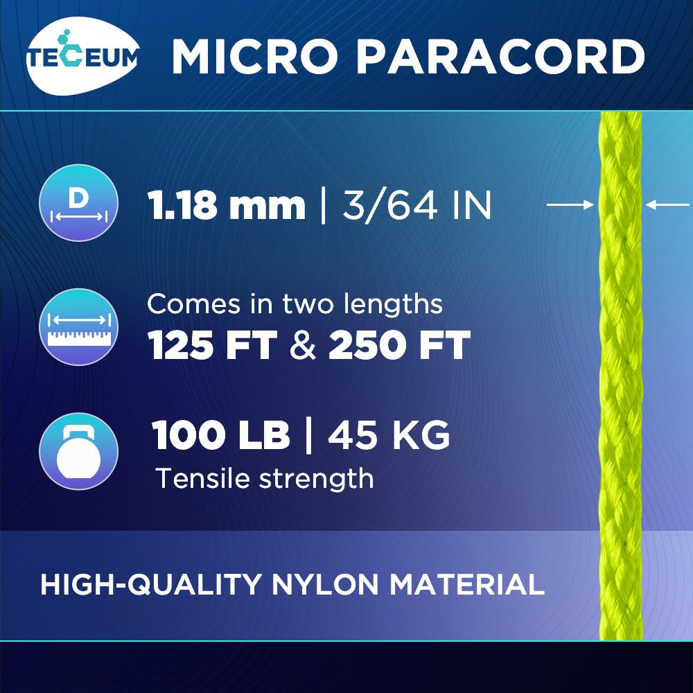 Micro Paracord – Fluo Green – 250 ft - image 2