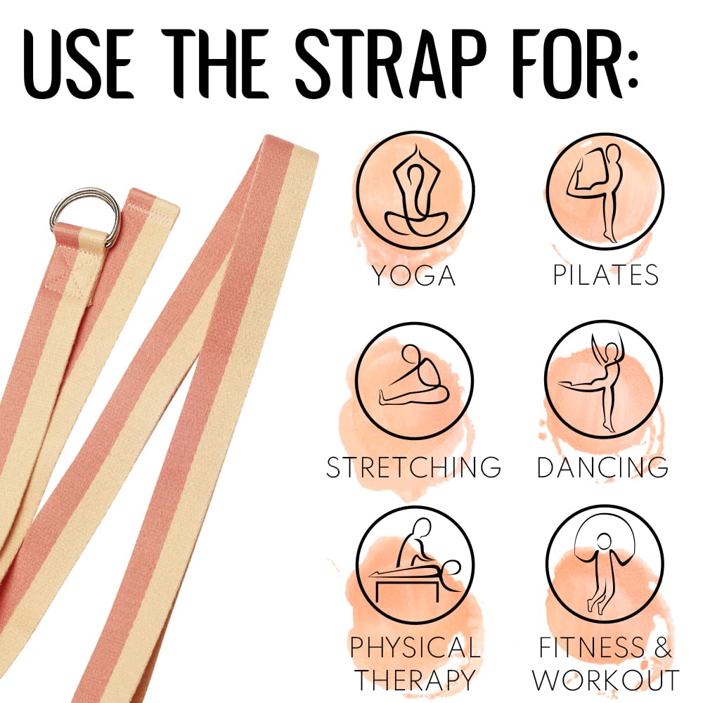 Yoga Straps – Polycotton – Pastel Orange – 6 ft - image 8