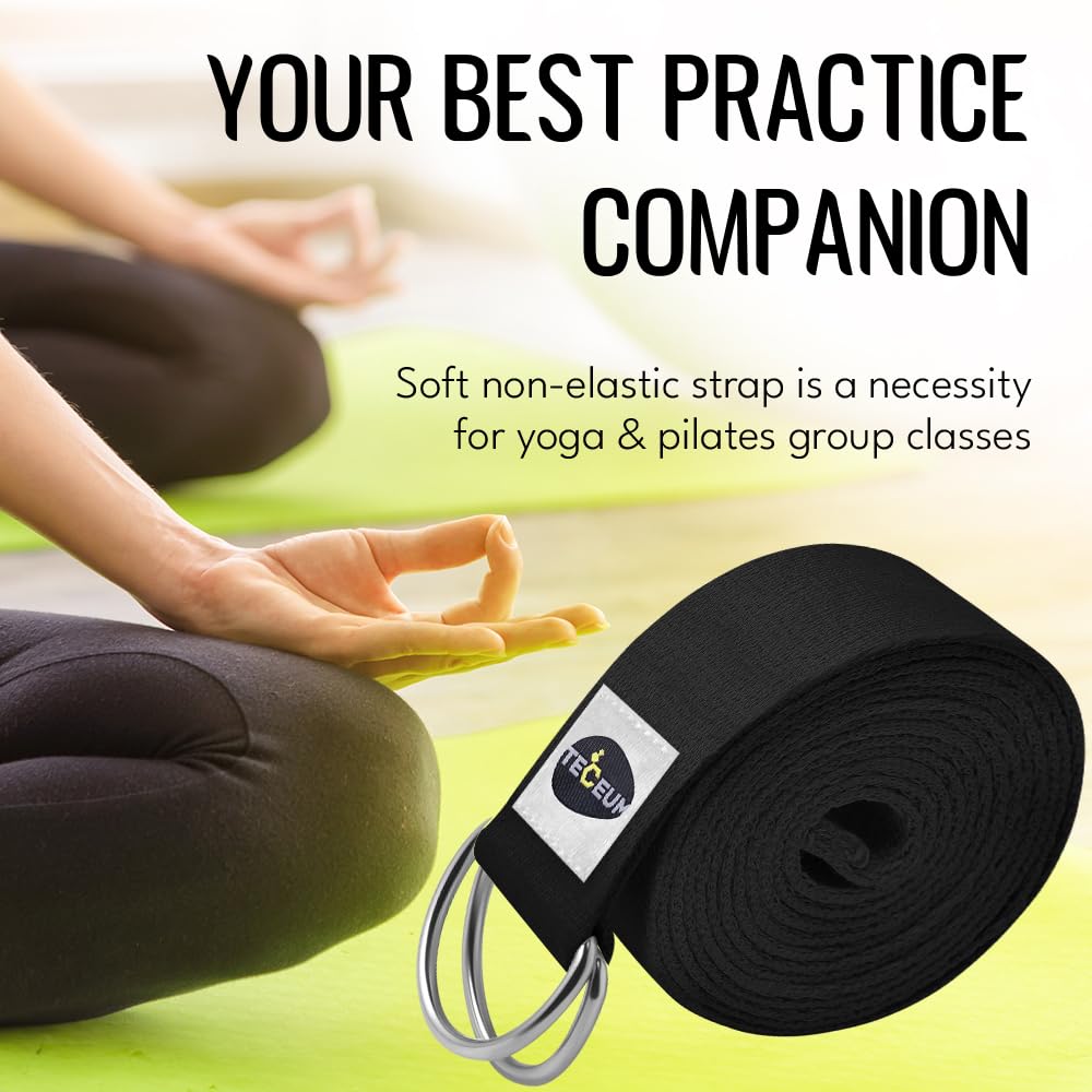 Yoga Straps – Polycotton – Black – 10 ft - image 9
