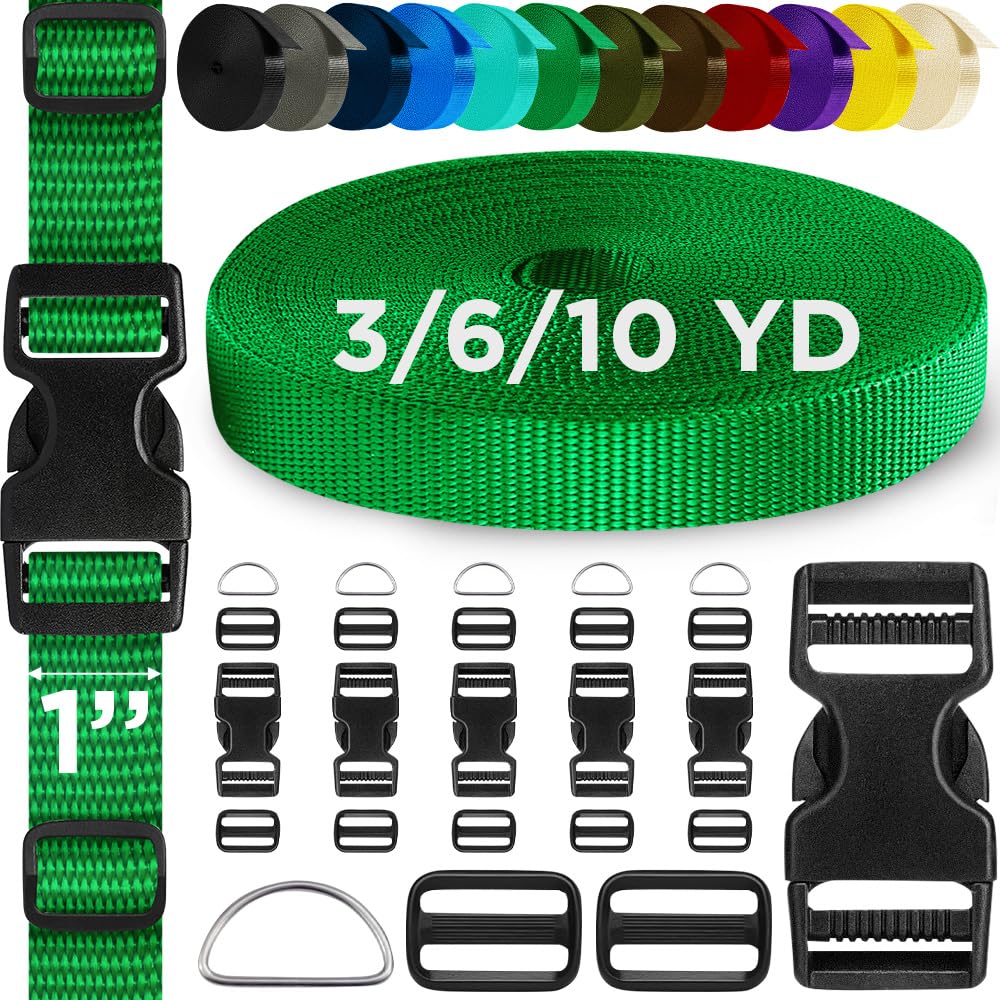 1" Buckles & Strap Kit – Green – 6 Yards - image 1