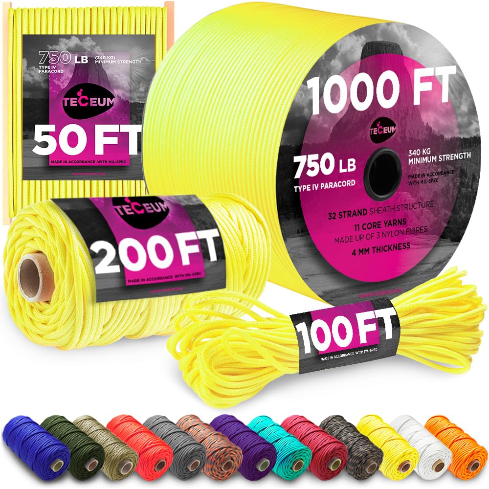 Paracord IV 750 Yellow – 1000 ft - image 1