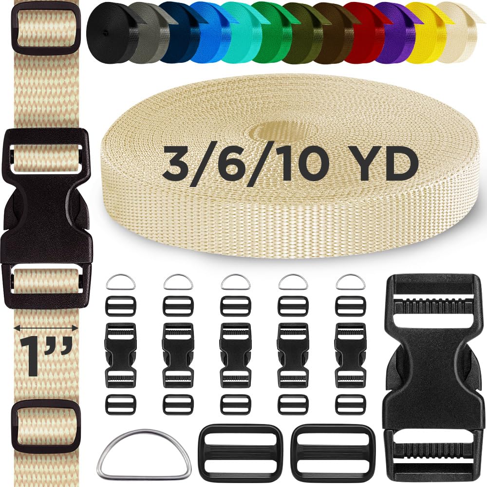 1" Buckles & Strap Kit – Cream – 6 Yards - image 1