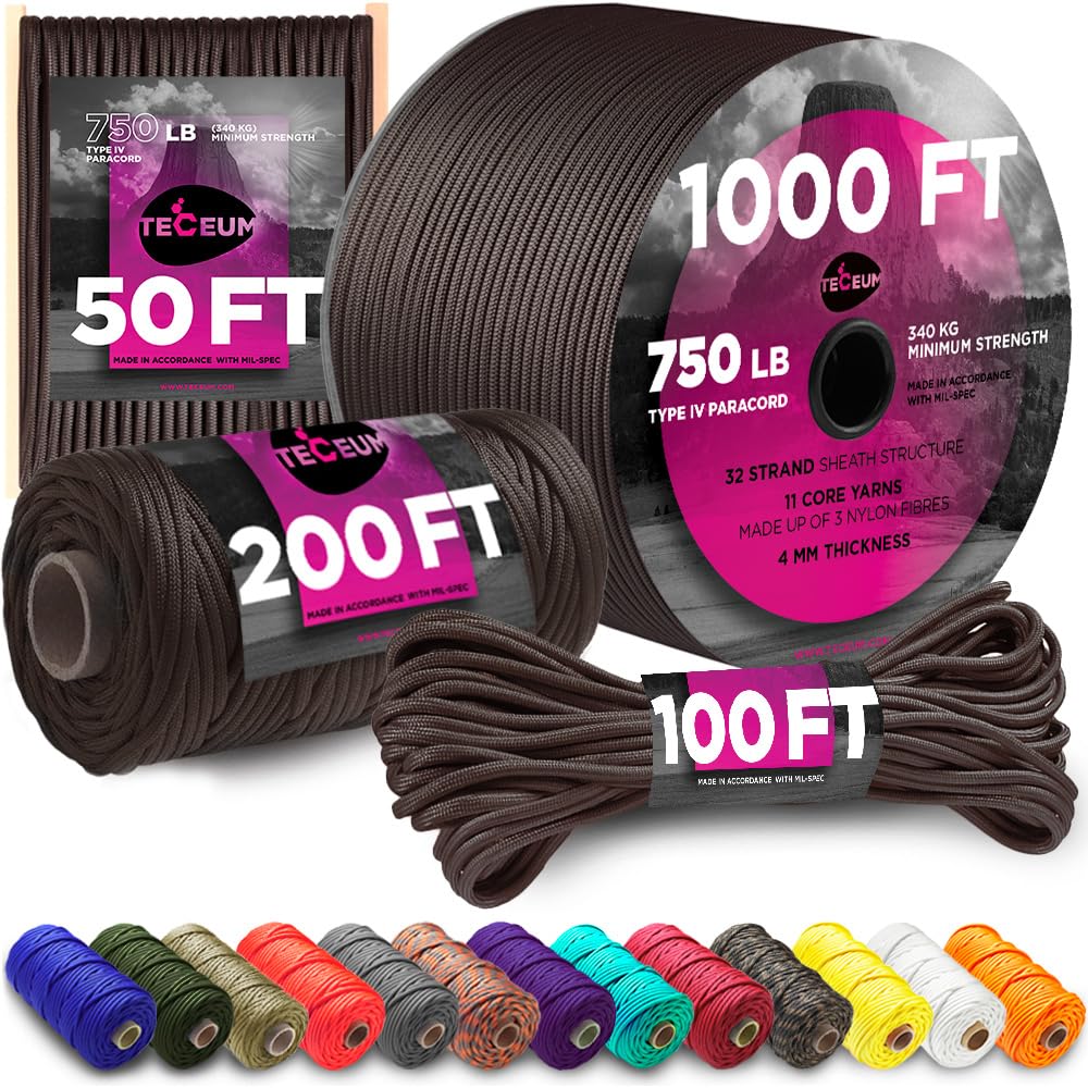 Paracord IV 750 Chocolate – 50 ft - image 1