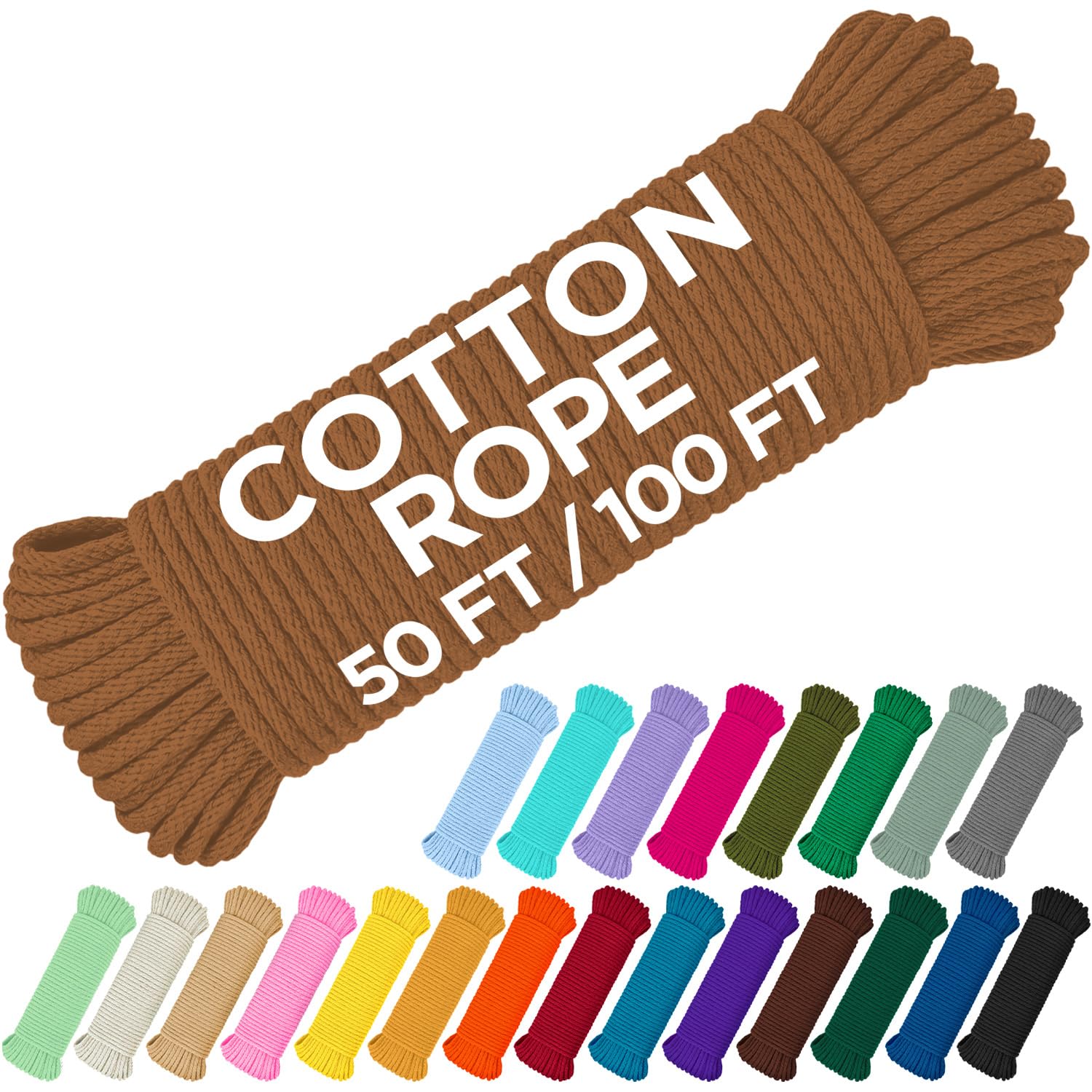 Rope Cotton 3/16" 100 ft Ochre - image 1