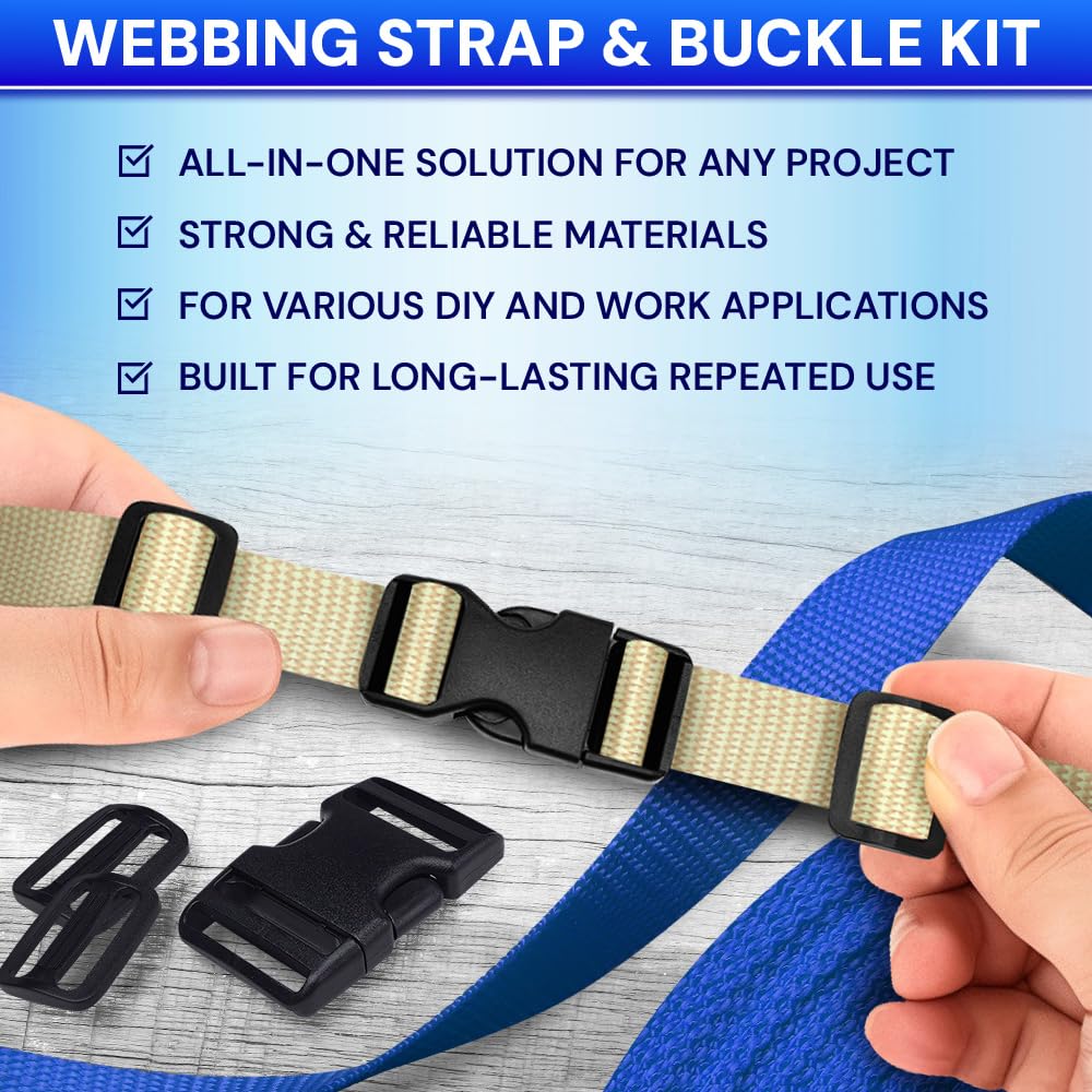 3/4" Buckles & Strap Kit – Cream – 6 Yards - image 2