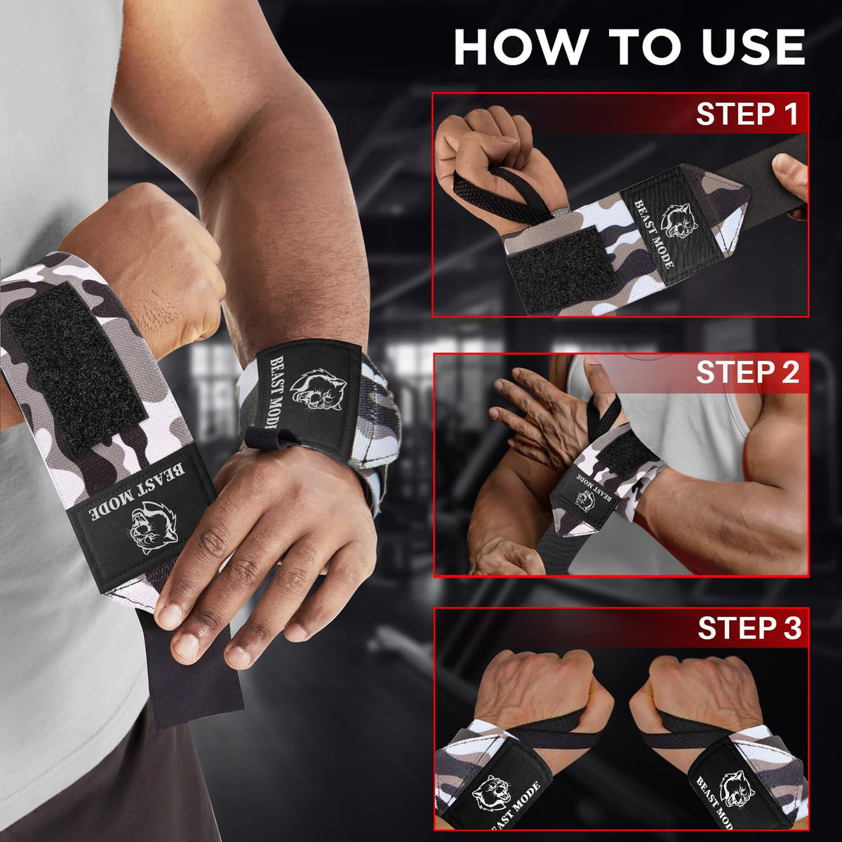 Wrist Wraps – Queen of Lifts – Black Camo – 18 - image 7