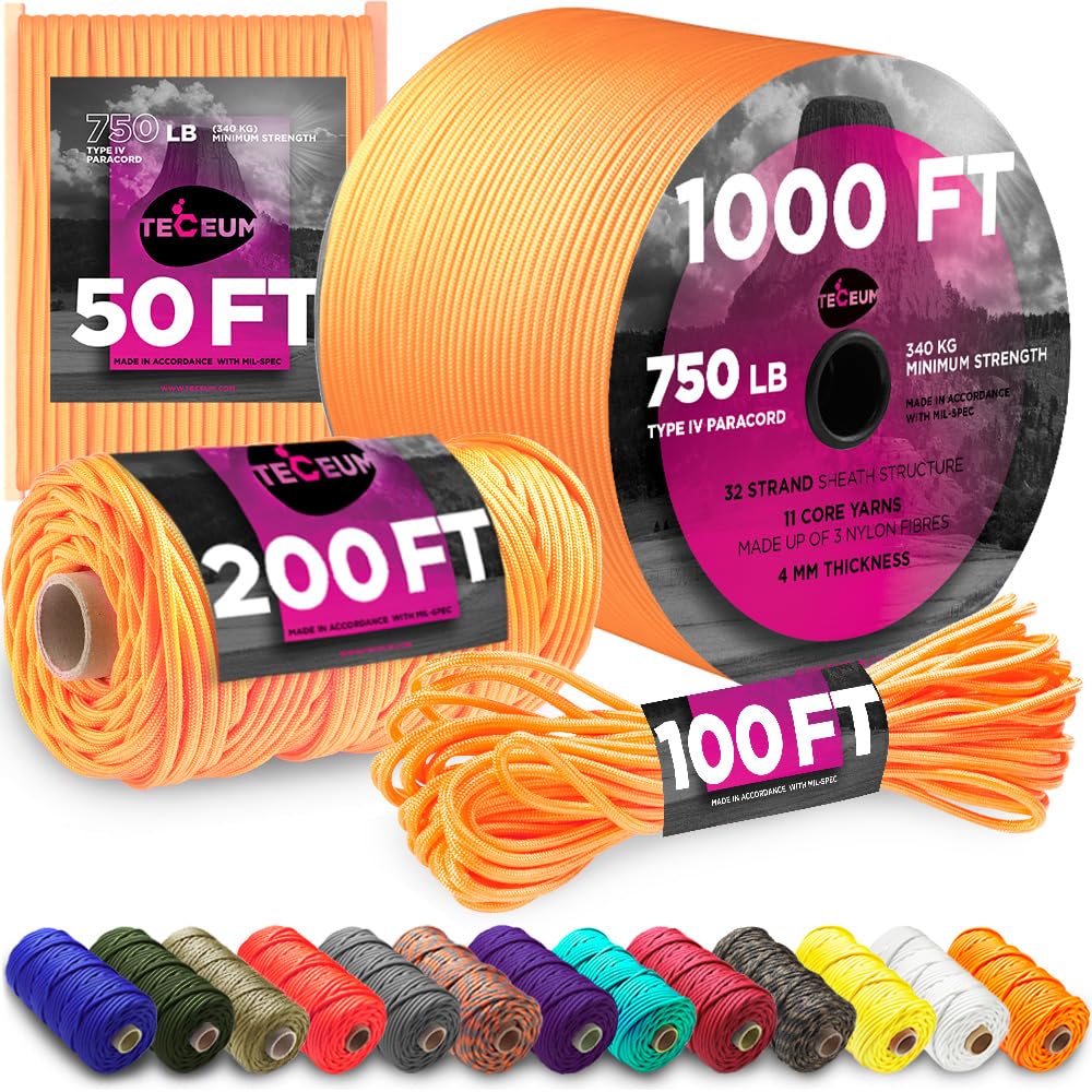 Paracord IV 750 Apricot – 100 ft - image 1