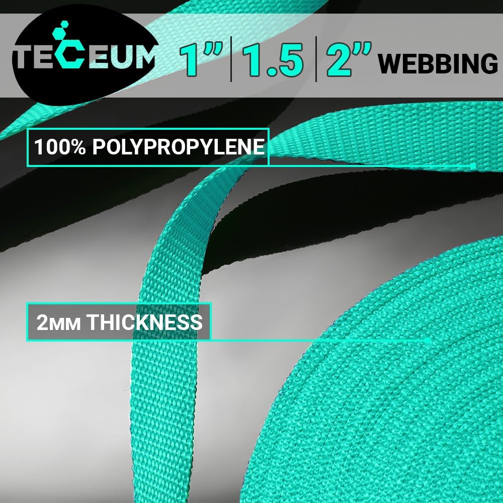 1.5" Inch Webbing – Turquoise – 10 Yards - image 2