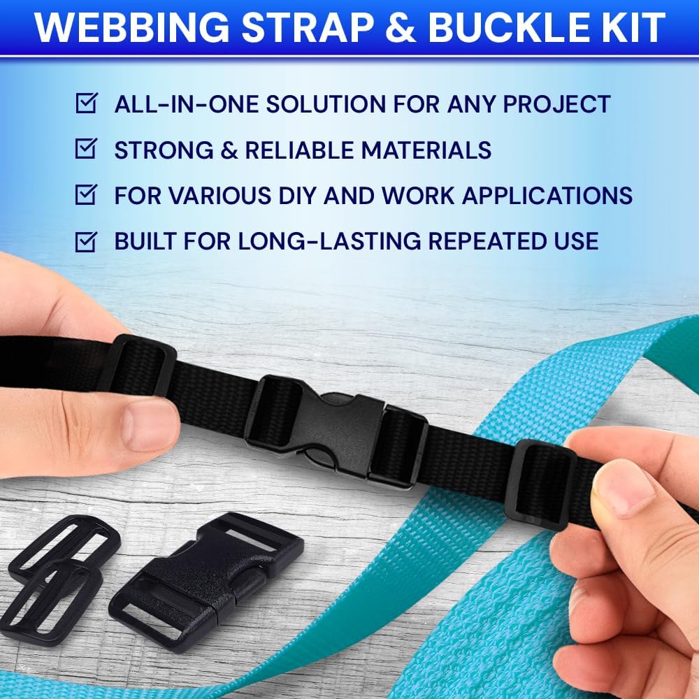 5/8" Buckles & Strap Kit – Black – 6 Yards - image 2