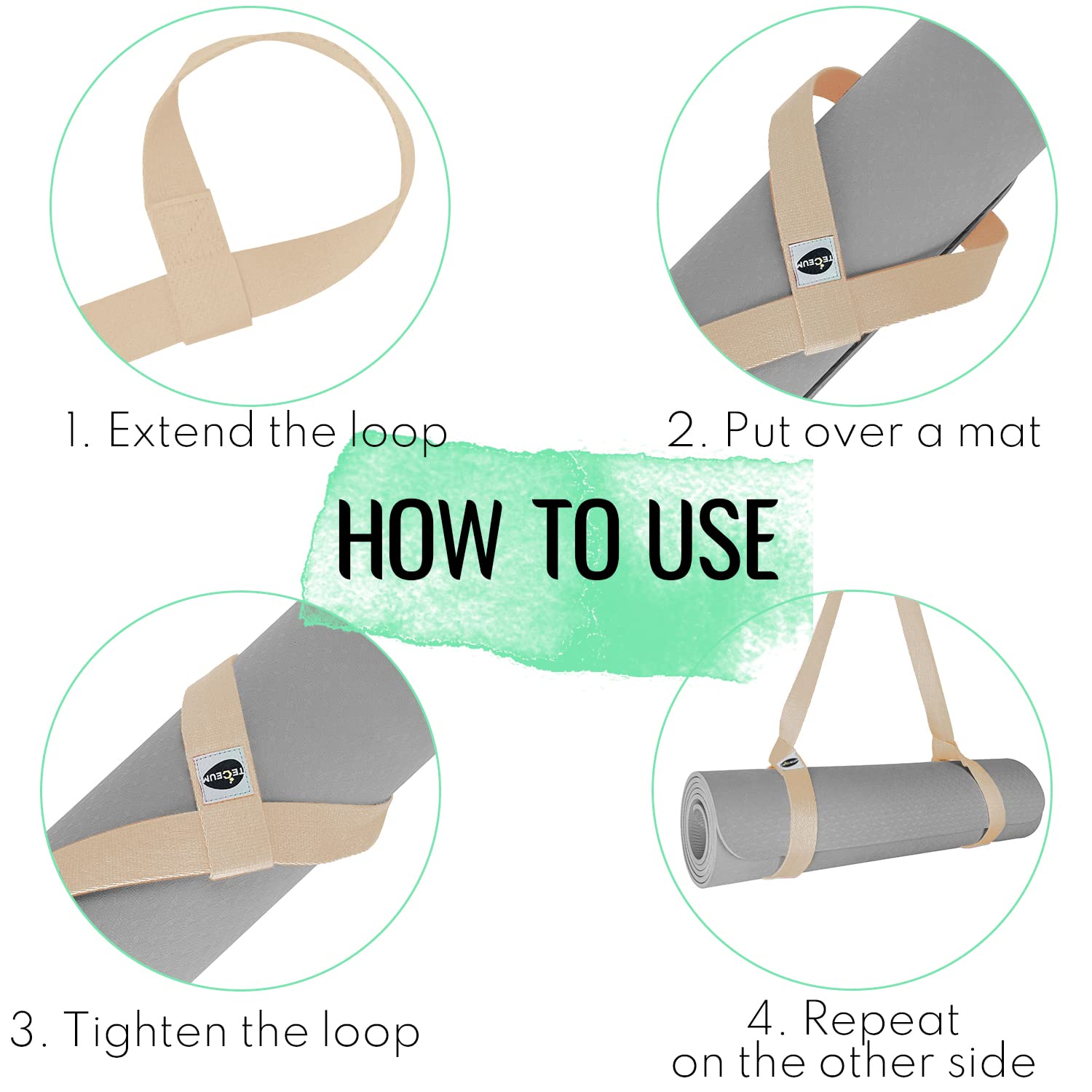 Yoga Mat Straps – Polycotton – Green Avocado – 64 IN - image 5