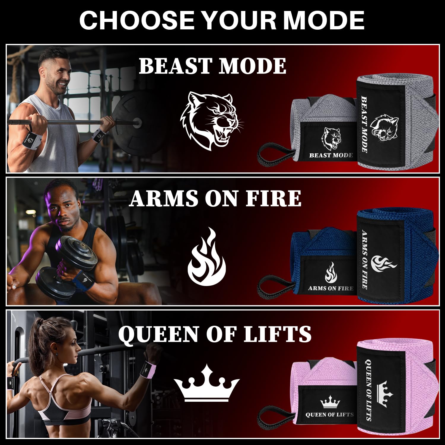 Wrist Wraps – Arms on Fire – Pink – 18 - image 4