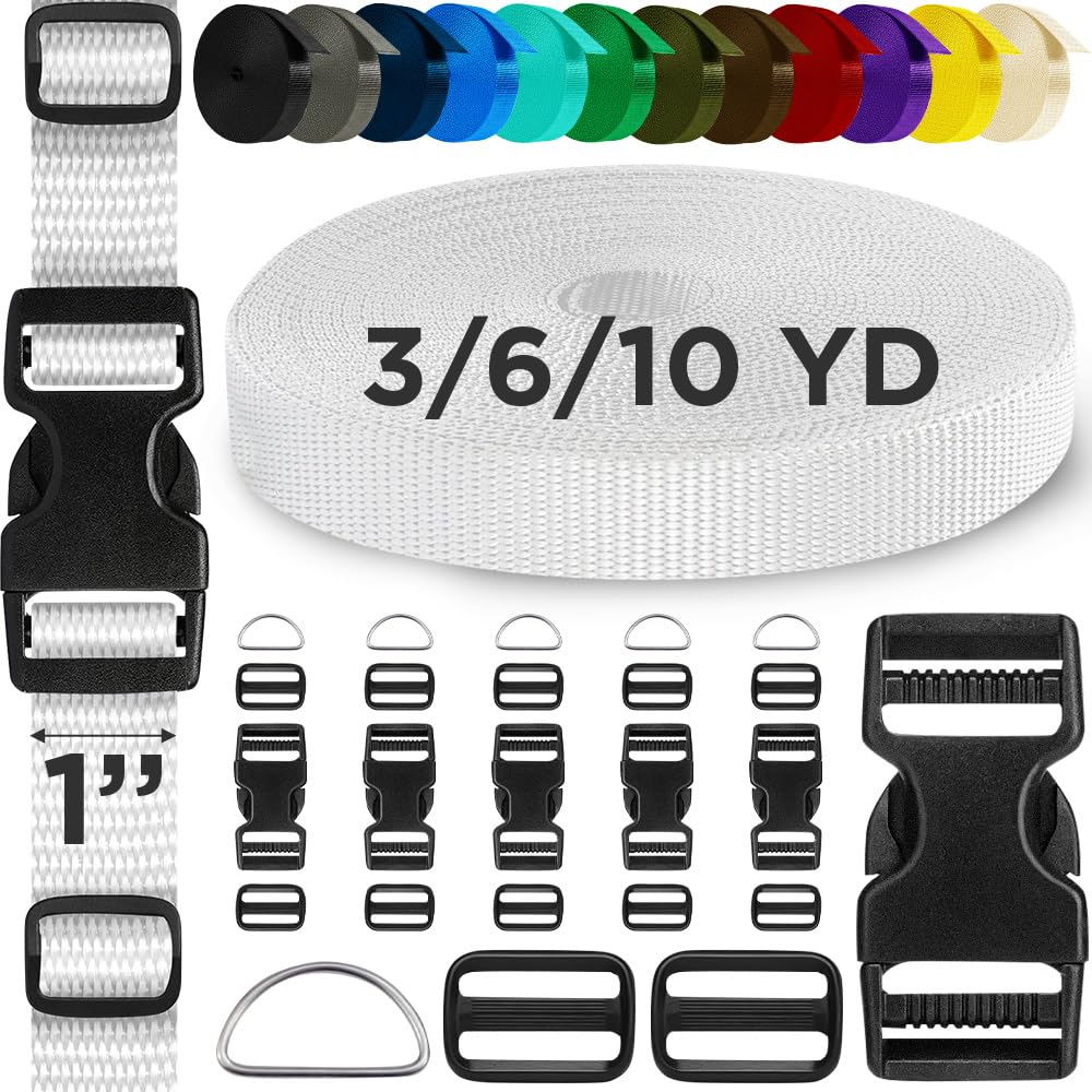 1" Buckles & Strap Kit – White – 6 Yards - image 1