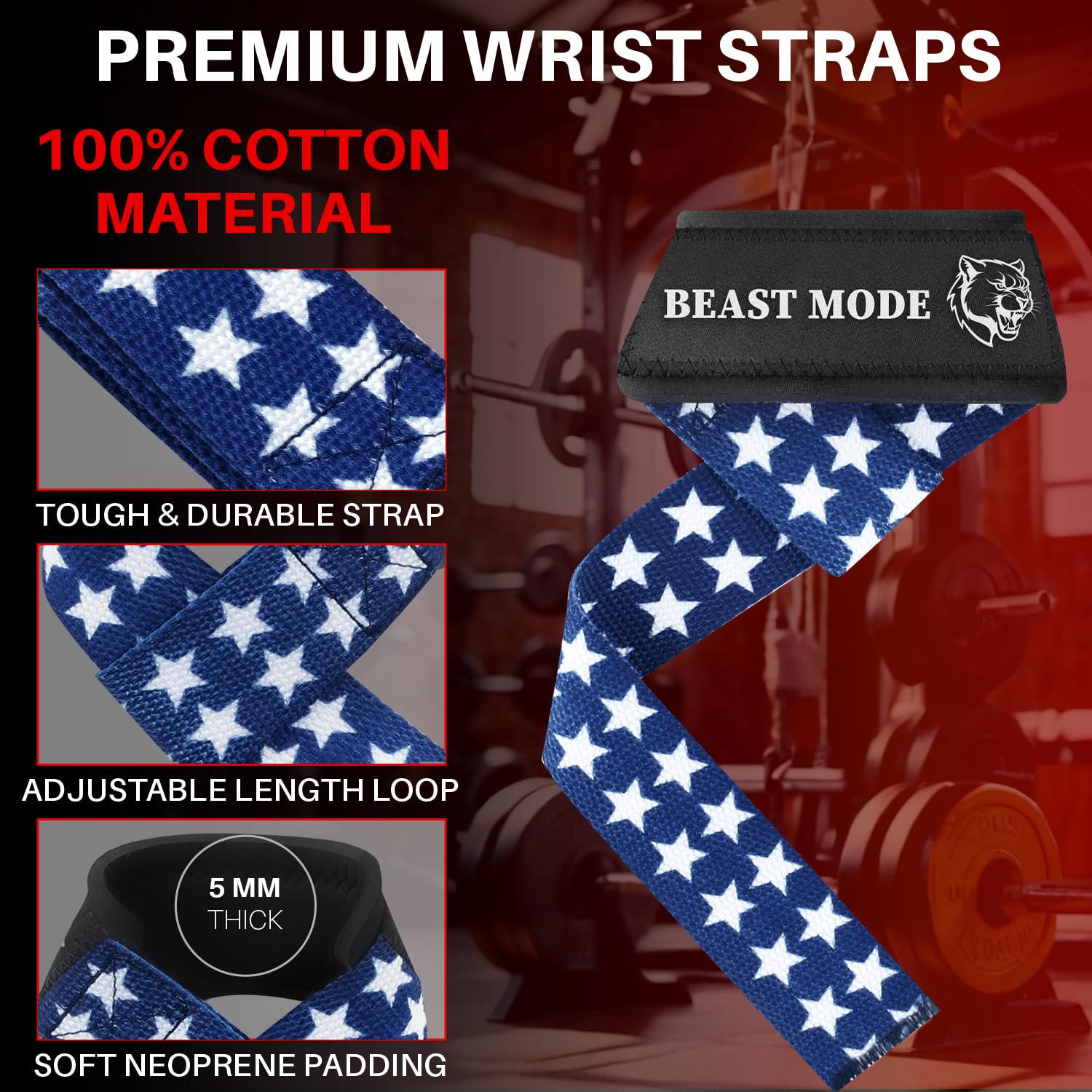 Wrist Straps – Arms on Fire – US Flag - image 3