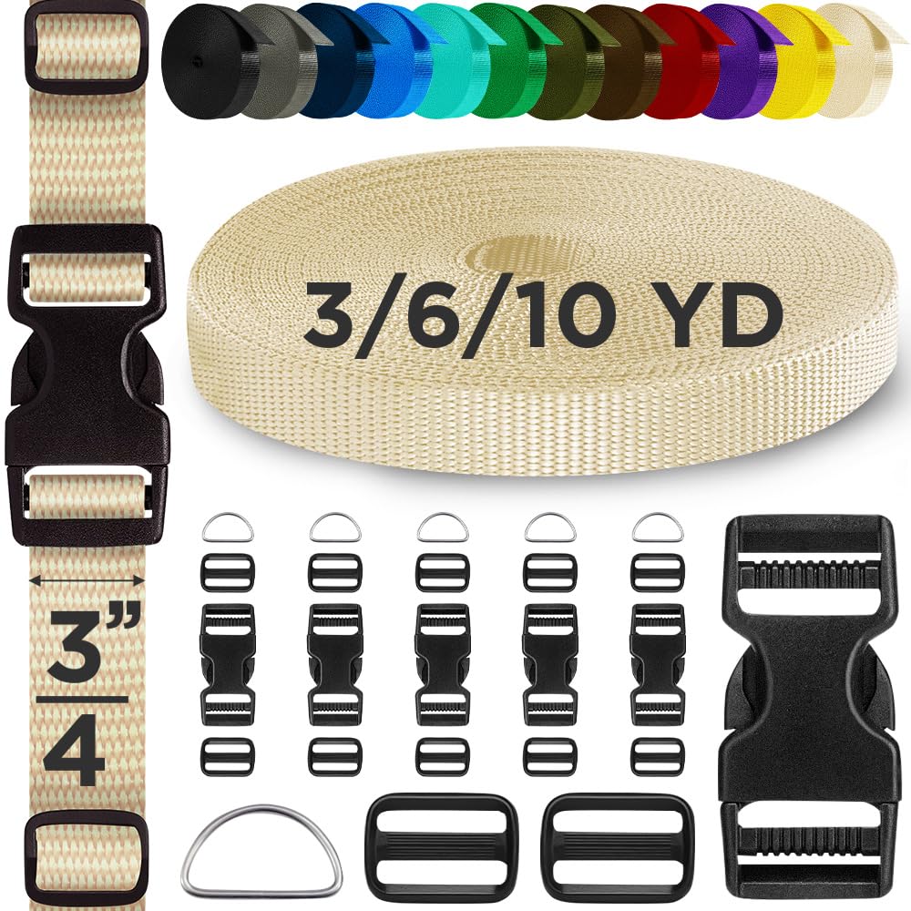 3/4" Buckles & Strap Kit – Cream – 6 Yards - image 1