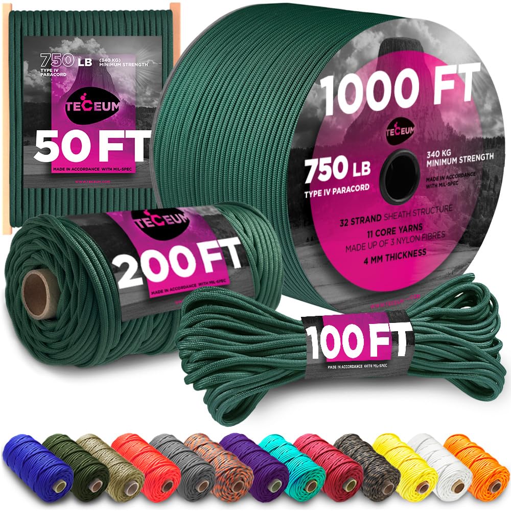 Paracord IV 750 Dark Emerald Green – 200 ft - image 1