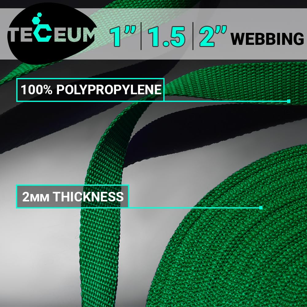 1 Inch Webbing – Green – 10 Yards - image 2