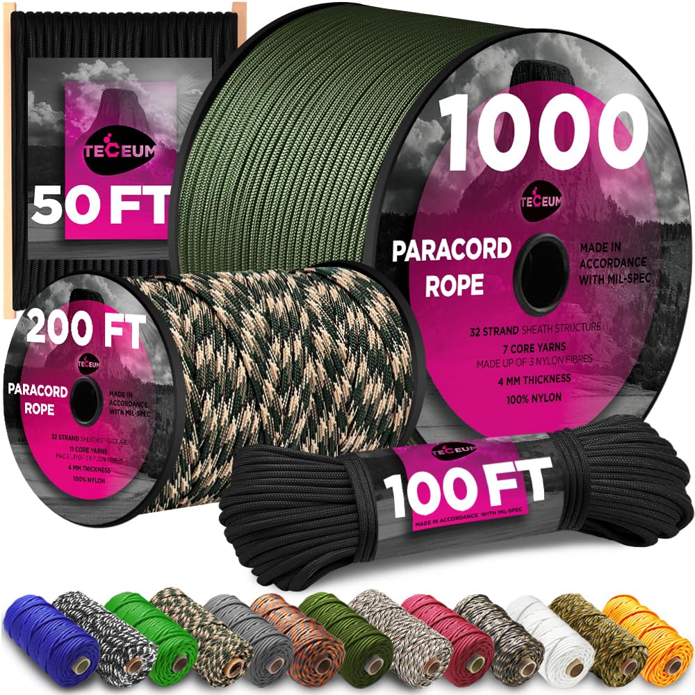 Paracord IV 750 Black – 50 ft - image 1