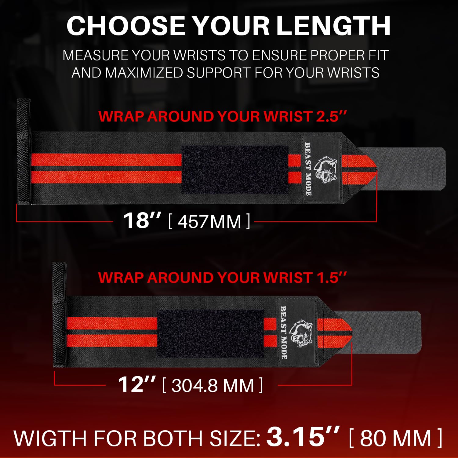 Wrist Wraps – Beast Mode – Black and Red – 18 - image 5