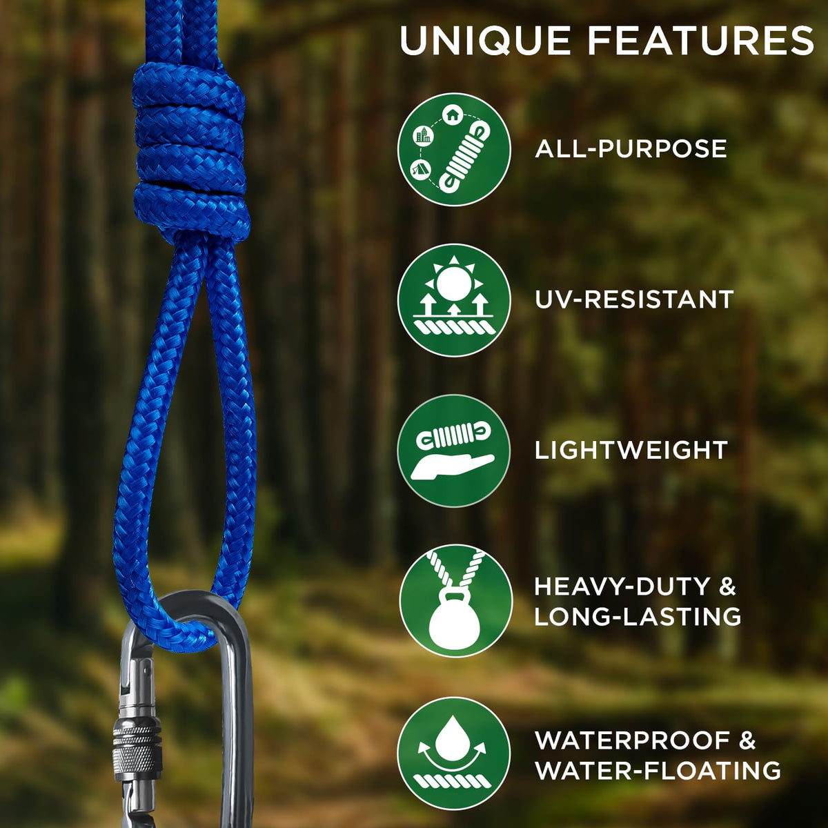 Rope Polypropylene 1/4" 90 ft Blue - image 4