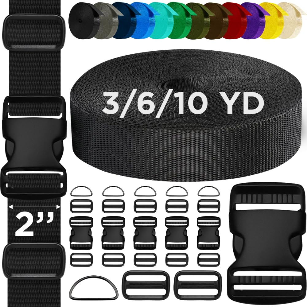 2" Buckles & Strap Kit – Black – 6 Yards - image 1