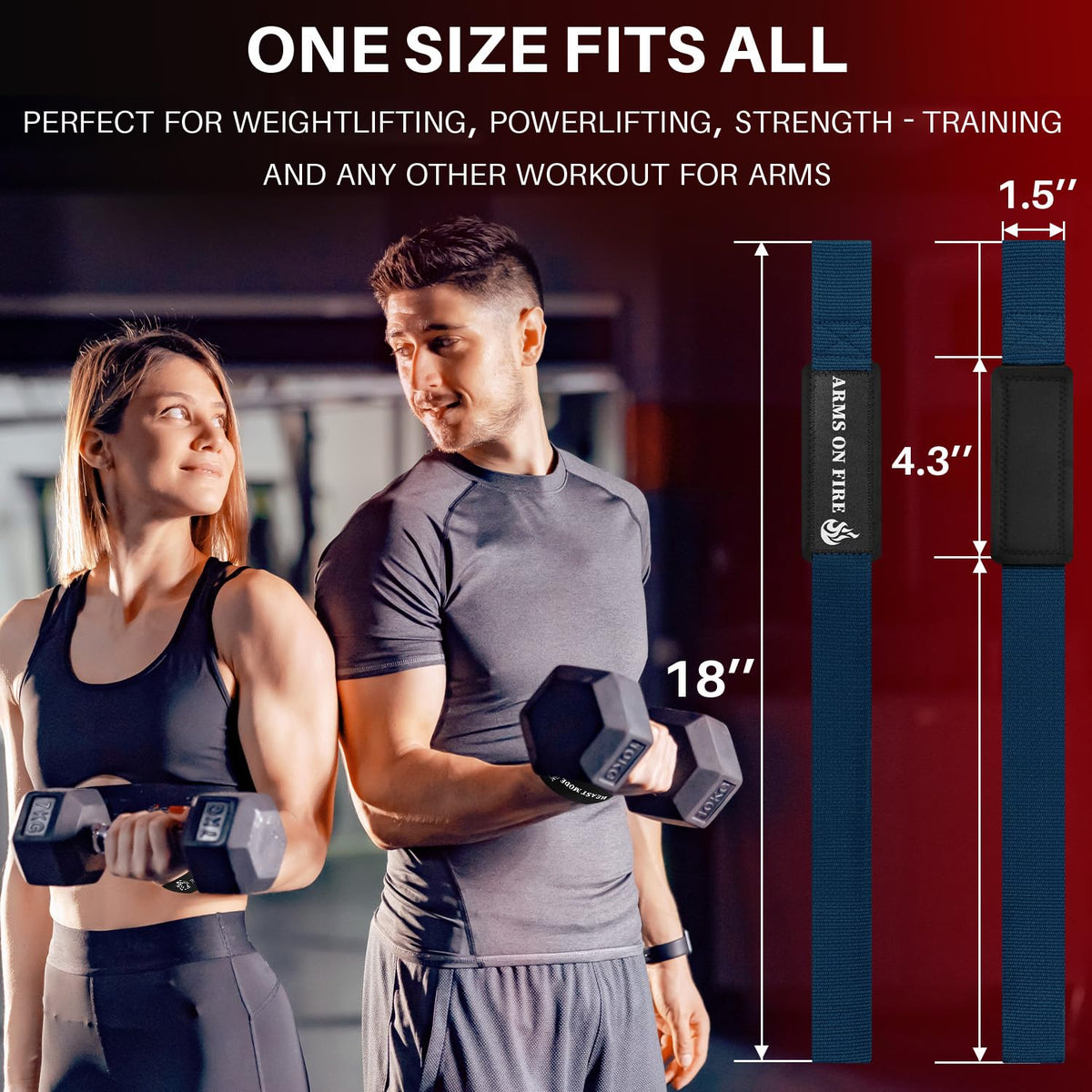 Wrist Straps – Arms on Fire – Navy Blue - image 5