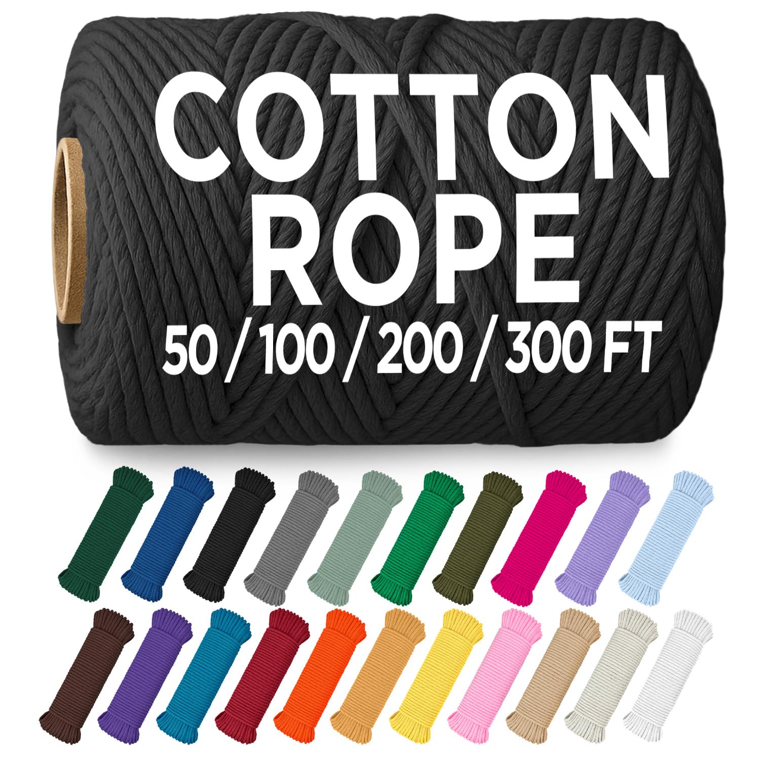 Rope Cotton 3/16" 300 feet Black - image 1