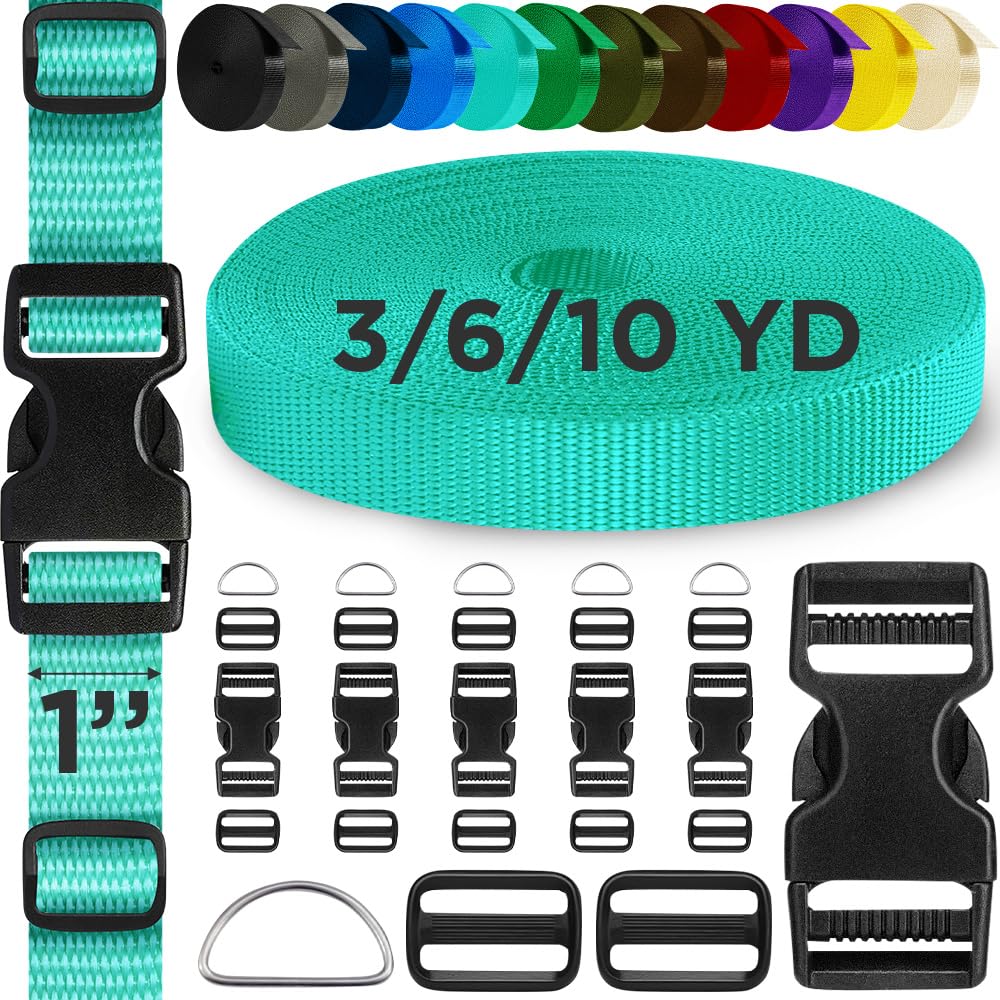 1" Buckles & Strap Kit – Turqouise – 6 Yards - image 1