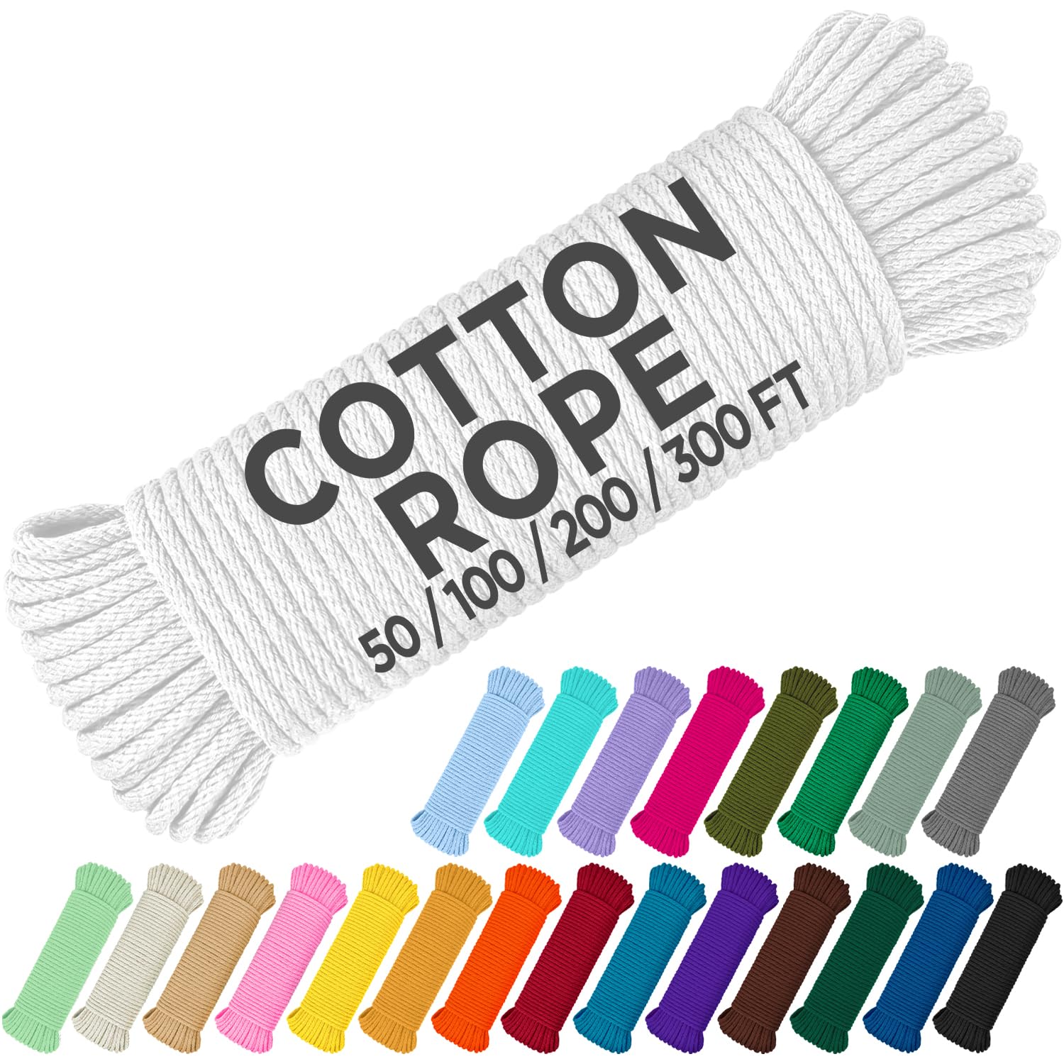 Rope Cotton 3/16" 50 ft White - image 1