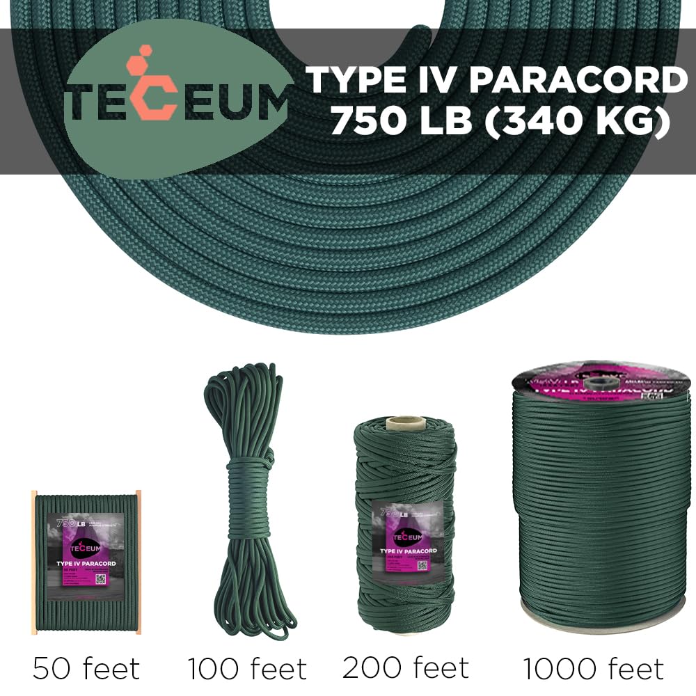 Paracord IV 750 Dark Emerald Green – 100 ft - image 9