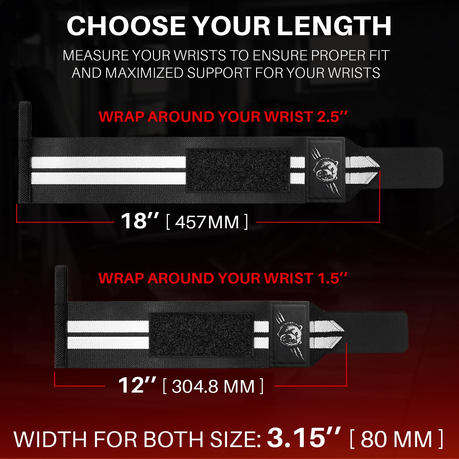 Wrist Wraps – Grizzly – Black and White – 12 - image 5