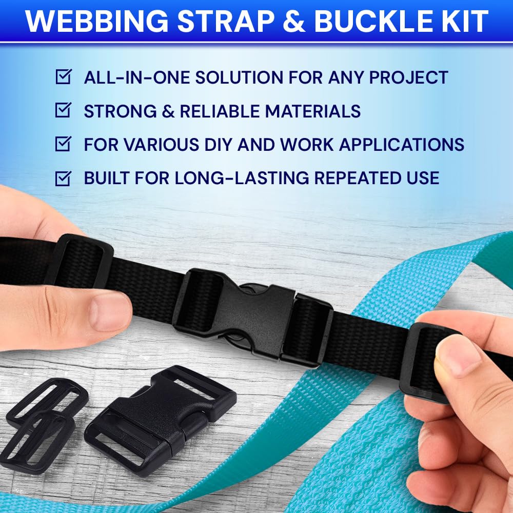 1" Buckles & Strap Kit – Black – 6 Yards - image 2