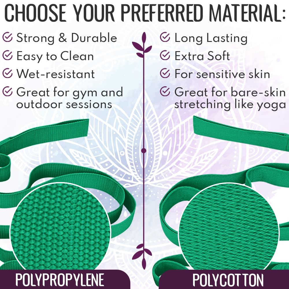 PT Stretching Loop Straps – Polycotton – Green – 1.5” - image 3