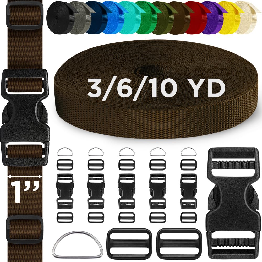 1" Buckles & Strap Kit – Brown – 6 Yards - image 1