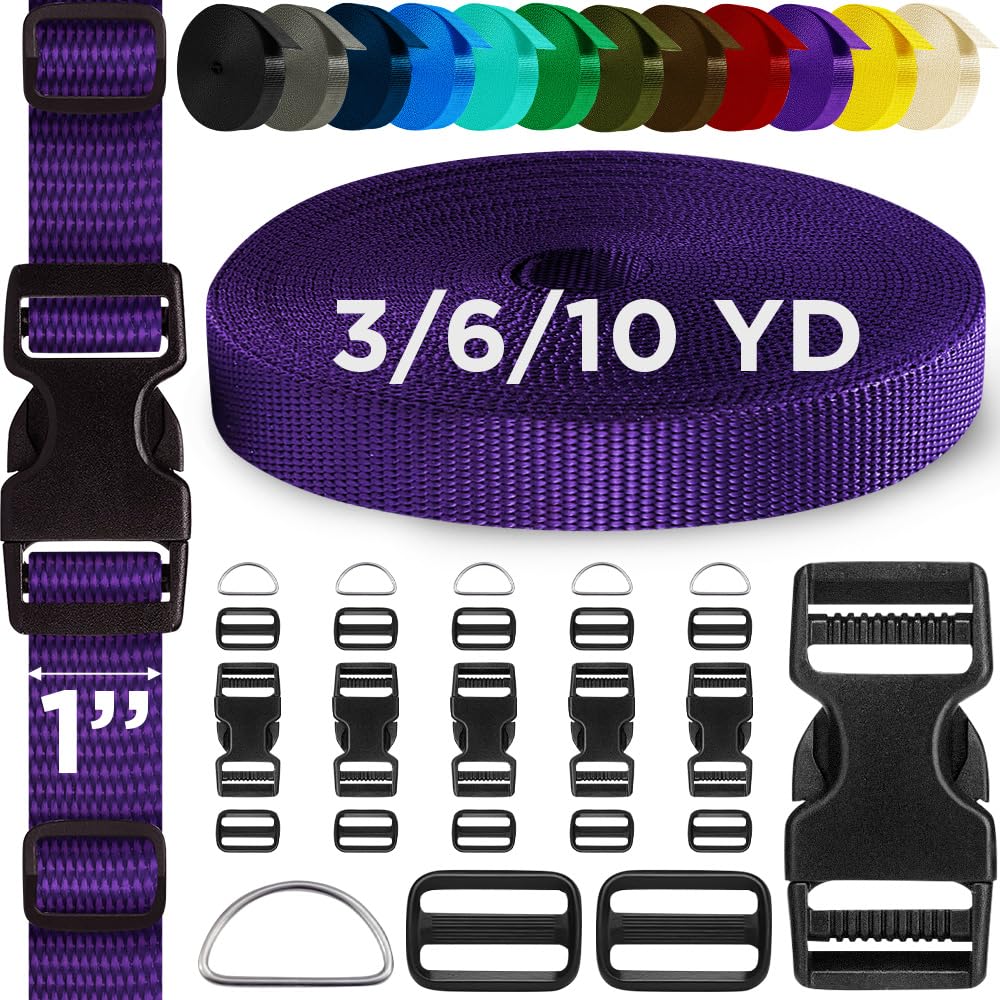 1" Buckles & Strap Kit – Dark Purple – 6 Yards - image 1