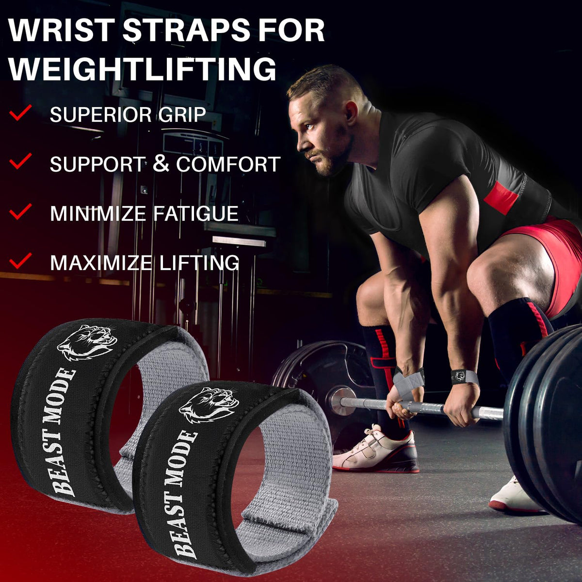 Wrist Straps – Beast Mode – Gray - image 2