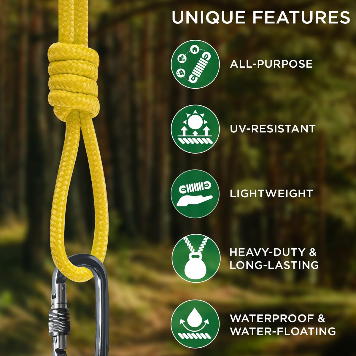 Rope Polypropylene 1/4" 90 ft Yellow - image 4