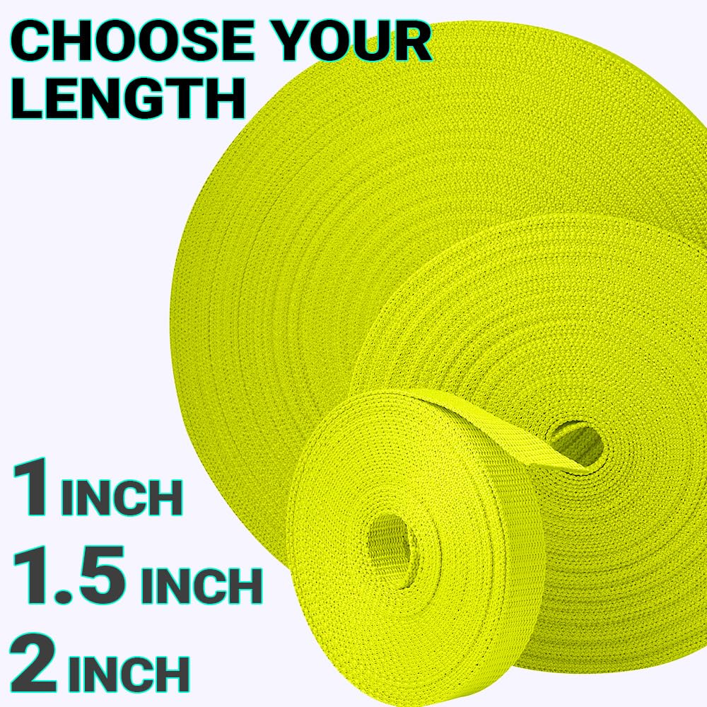 1.5" Inch Webbing – Neon Yellow – 10 Yards - image 9