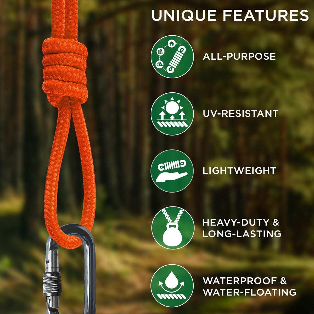 Rope Polypropylene 1/4" 150 ft Orange - image 4
